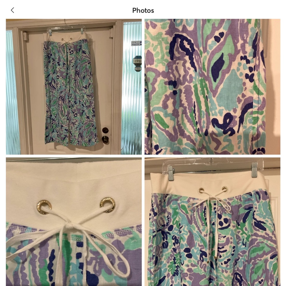Lilly Pulitzer nice ink lilac linen beach pant XL EUC worn once!